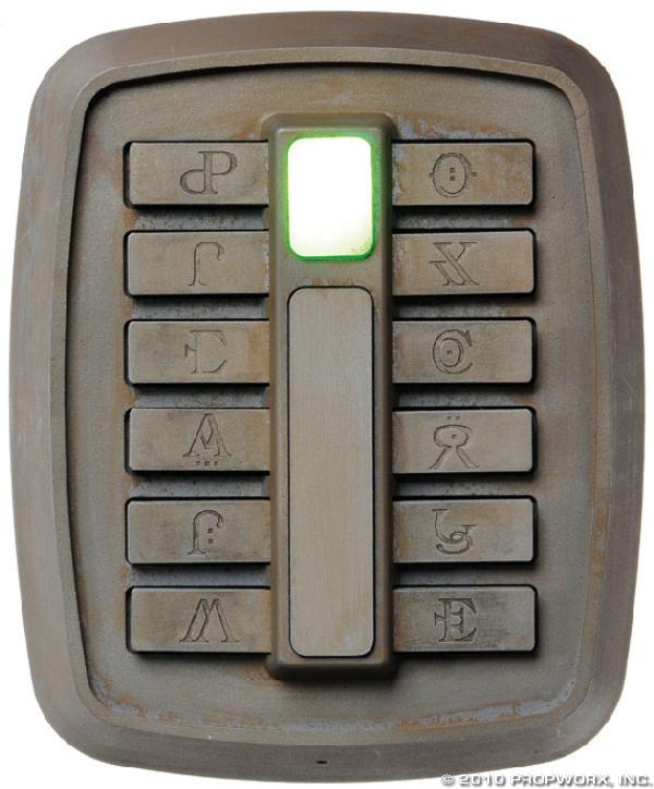 Taranian Control Panel: Production Description: Control panel created for the Taranians in the Stargate Atlantis Season Two episode, "Inferno". The Taranians possessed an Ancient warship, which Dr. Elizabeth Weir successfull