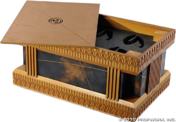 Goa'uld Transport Crate: Production Description: Cargo crate emblazoned with the symbol of Apophis, used as set dressing for numerous episodes of Stargate SG-1. This particular crate is designed to transport six Zat'nikatel w