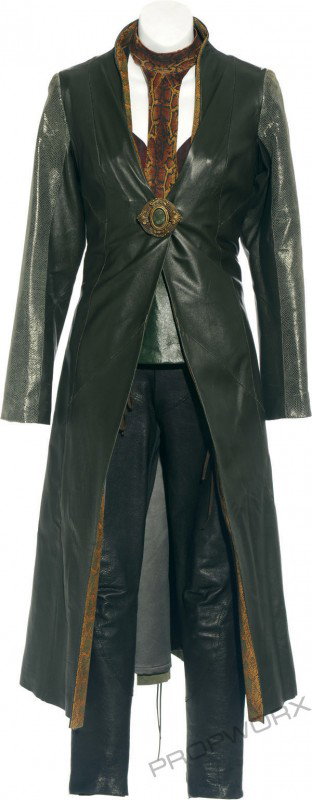 Teyla's costume from "Reunion": Costume worn by actress Rachel Luttrell as "Teyla Emmagan" in the production of the Stargate Atlantis Season Four episode, "Reunion". The leader of the Athosian tribe, Teyla gave up a life among her p