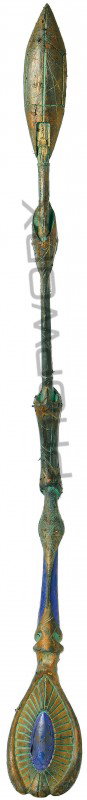 Jaffa Staff Weapon: Prop staff weapon used in the production of Stargate SG-1. Teal'c carried a staff of this type as his weapon of choice for all ten seasons of the series. This staff is bowed from leaning against a wal