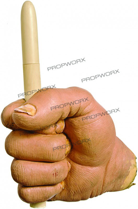 Cocknocker Fist and Lightsaber: Production Description: Cocknocker's fist with lightsaber from "Jay and Silent Bob Strike Back". Cocknocker, the sworn enemy of the Hemp knights: Bluntman and Chronic, fought the duo while filming the