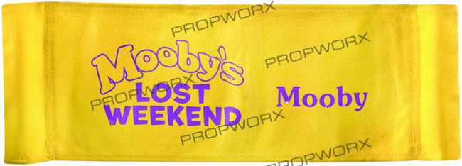 Mooby Director's Chair Back: Production Description: Director's chair-style chair back featuring the title "Mooby's Lost Weekend" on the backside with the name "Mooby" next to it. This directors chair back was used as set dressin