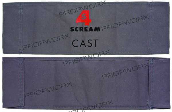 Scream 4 "CAST" Director's Chair Back: Production Description: Director's chair-style chair back featuring the title "SCREAM 4" on the backside with "CAST" under it. This directors chair back was used as set dressing in "Jay and Silent Bob