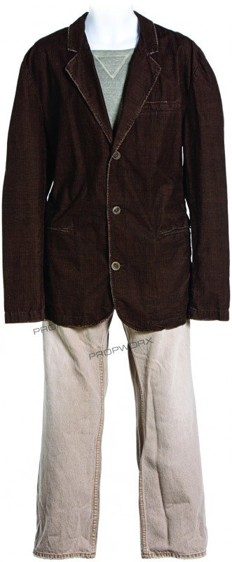 Dante's Proposal Jacket: Production Description: The brown corduroy jacket worn by actor Brian O'Halloran while portraying Dante Hicks in the film "Clerks II". Production noted this as being the hero jacket and pants worn by 