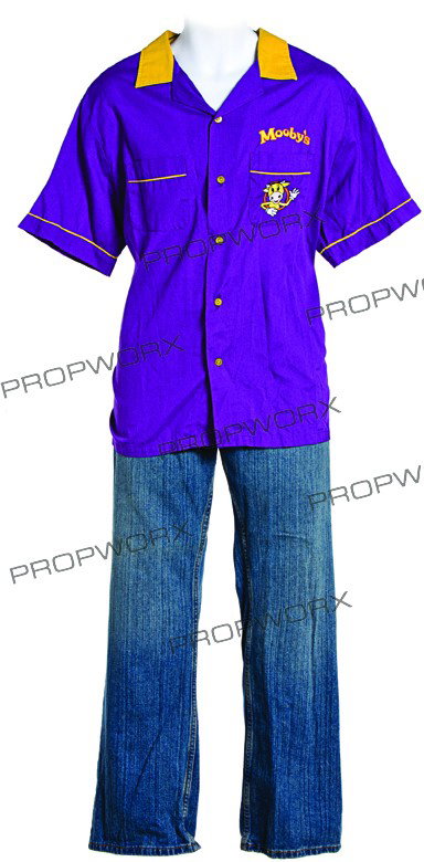 Randal's Funployee Uniform: Production Description: The outfit worn by actor Jeff Anderson while portraying Randal Graves in the film "Clerks II". Production noted this as being the hero Mooby funployee shirt and pants worn by R