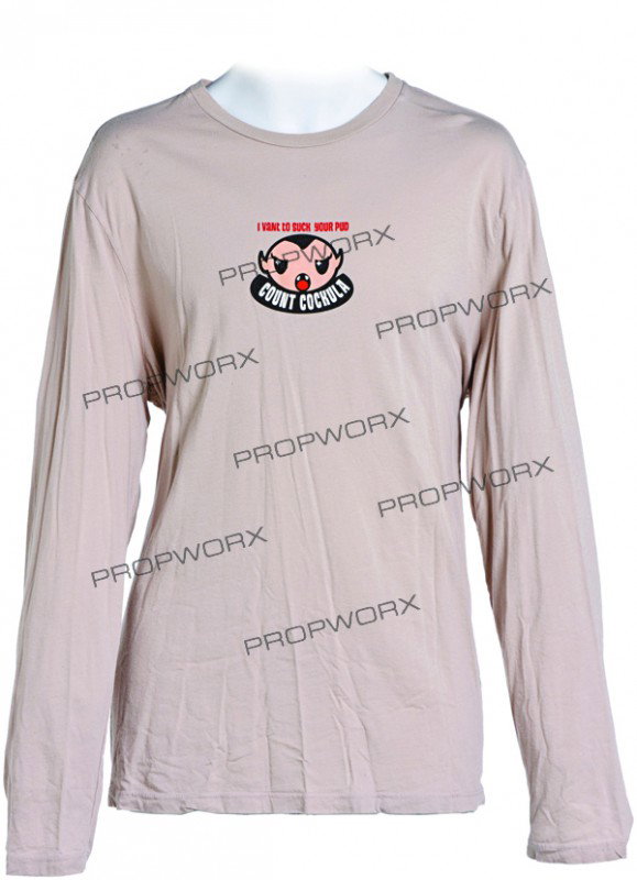 Randal's Count Cockula Shirt: Production Description: The shirt worn by actor Jeff Anderson while portraying Randal in the film "Clerks II". Production noted this as being the backup shirt worn by Randal while joining Dante behind