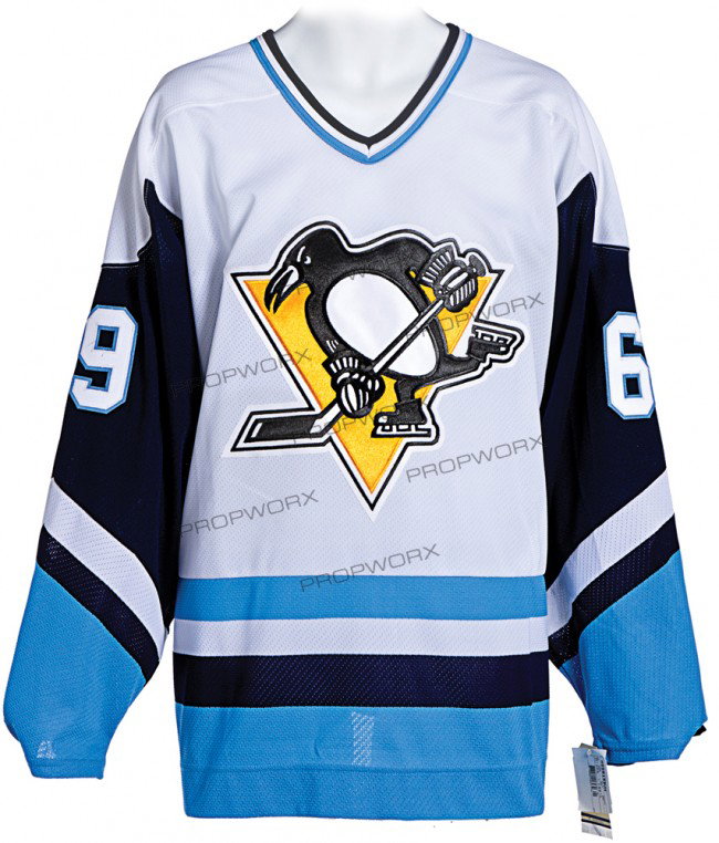 Miri's Hockey Jersey: Production Description: Backup version of the Pittsburgh Penguins jersey Miri wears at the beginning of the film, "Zack and Miri Make a Porno". This version has the name "Linky" on the back. Alternate