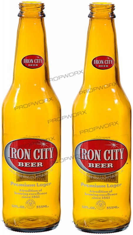 Iron City Beer Bottles: Production Description: Two empty Iron City beer bottles from the movie "Zack and Miri make a porno." Production did not state as to when or where these two bottles were used. Technical Description: