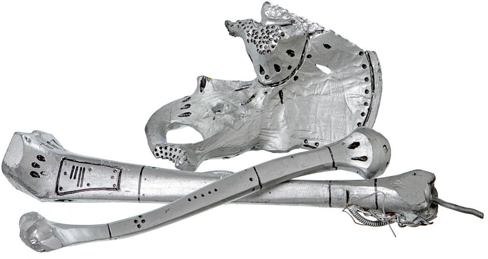 Star Trek: First Contact Set of three Borg bones: Production Description: Set of three screen used gray and silver Borg bone's used in the finale scene of Star Trek: First Contact where Captain Picard destroys all the Borg drone's. Items show signs