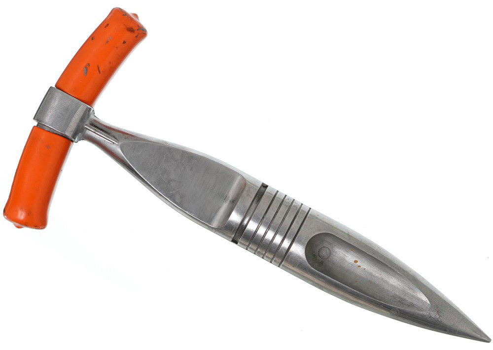 Star Trek: Voyager Dejarens Hammer: Production Description: This metal handheld prop hammer was featured in the Star Trek: Voyager episode "Revulsion". Item shows signs of wear from production use. Item comes with original COA from It's