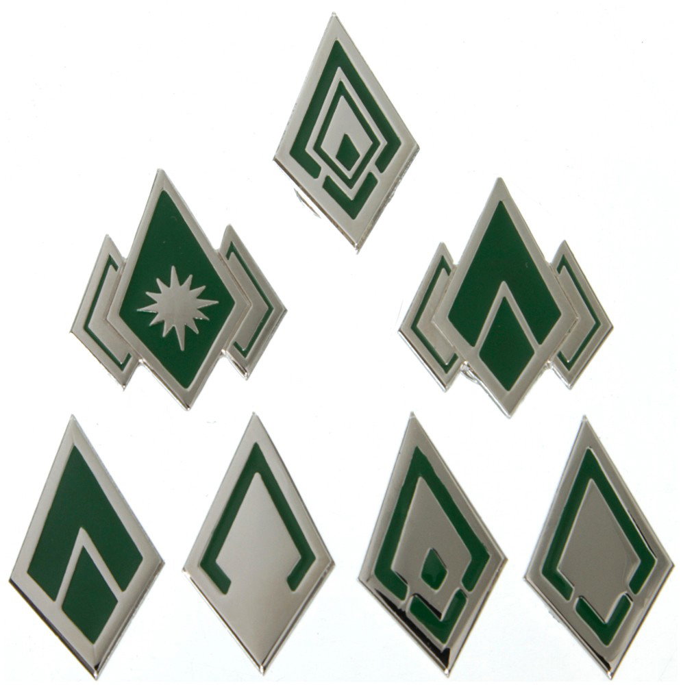 Battlestar Galactica Screen-used Enlisted Crew Rank: Production Description: A complete set of screen-used crew rank insignia, including Crewman Apprentice, Crewman, Crew Specialist, Crew Sergeant, Sergeant First Class, Crew Senior Chief, Crew Master Ch