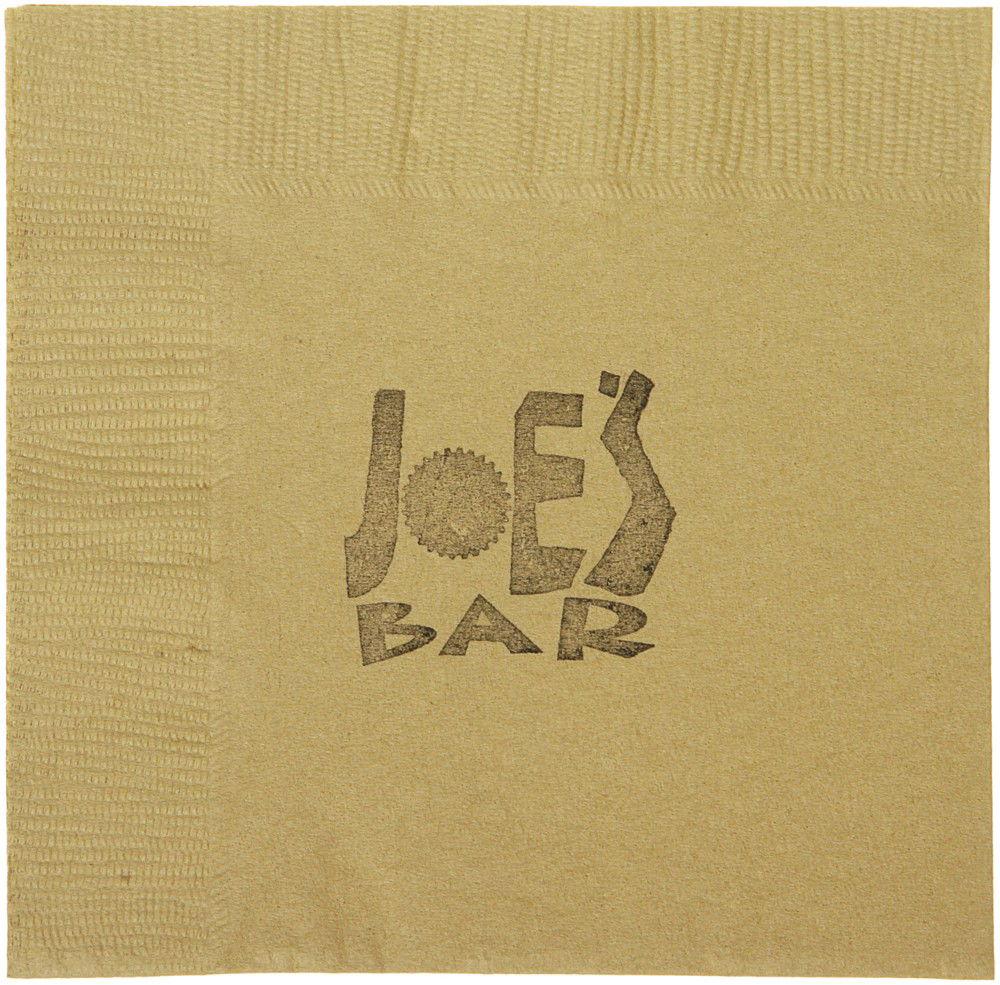 Battlestar Galactica Joe's Bar Napkin: Production Description: Individual drink napkin from the Joe's Bar set aboard the Battlestar Galactica. Napkins were used by bar patron's as drink coasters. These napkins are unused. Technical Descri