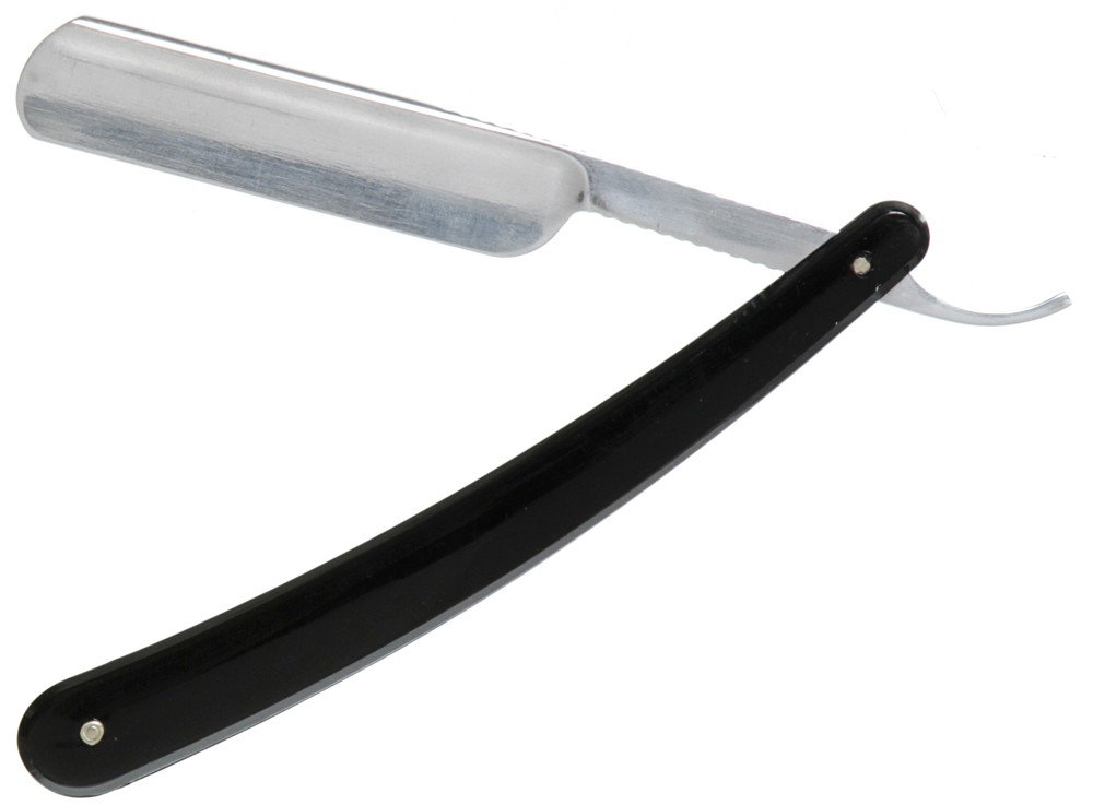 Battlestar Galactica Connor's Hero Razor Knife: Production Description: Straight razor used by Charlie Connor to try and kill Guiass Baltar in the Bathroom in the season four episode "He That Believeth in Me". Technical Description: Plastic black h
