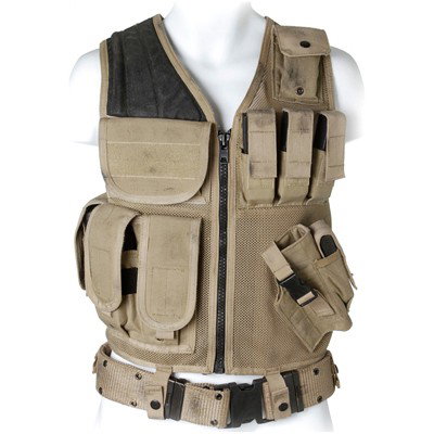 Stargate Atlantis Sheppard Tan Tactical Vest: Production Description: Tan tactical vest worn by Joe Flanigan as "John Sheppard" during the production of the Season 3 episode "Phantoms". Sent to find a missing off world team, Sheppard's team comes
