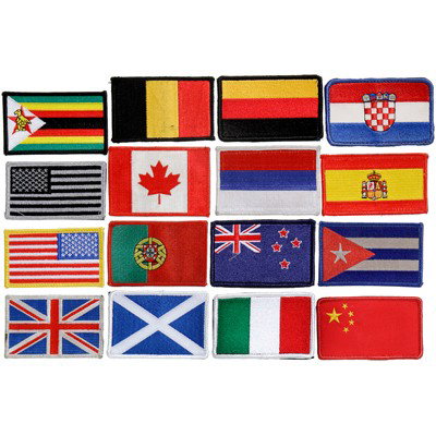 Atlantis Expedition Country Flags Collection: Production Description: Set of sixteen flag patches worn on the uniforms of Atlantis personnel representing their countries of origin. This set includes the United States, the United States (subdued),