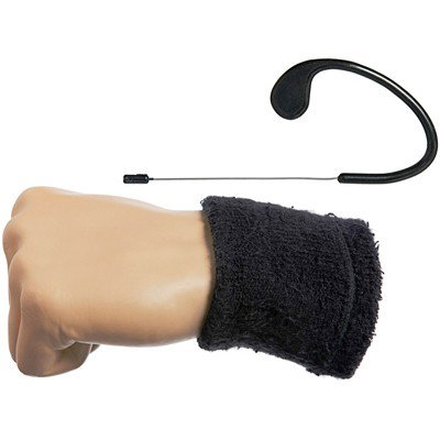 John Sheppard Wristband and Headset: Production Description: Set of two costume accessories worn by Joe Flanigan as "John Sheppard" during the production of Stargate Atlantis. The set includes a black wristband, and a prop radio headset.