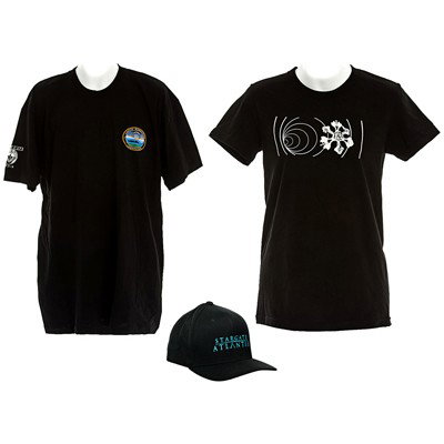 Stargate Crew Gift Collection: Production Description: Set of three gifts given to crew members of Stargate SG-1 and Stargate Atlantis from Stargate production. The set includes: a men's t-shirt for the crew of the Aplis Ice Camp f