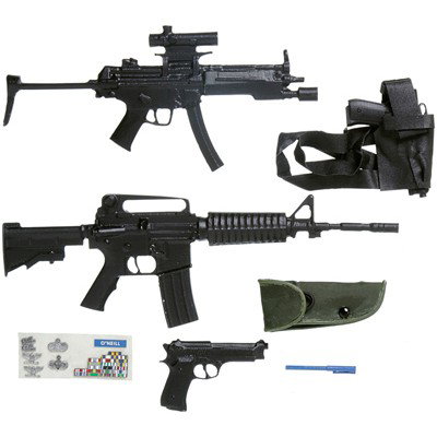 Jack O'Neill "200" Puppet Accessories and Weapons: Production Description: Set of small props and accessories made for use with the puppets in the Stargate SG-1 Season 10 episode "200". Included are a set of unused decorations meant for a Jack O'Neill