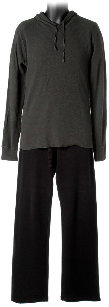 Iron Man 2 Tony Stark Boxing Outfit: Production Description: Hero boxing outfit worn by Tony Stark while boxing with Happy Hogan. Stark is also wearing this costume during the first meeting with Natalie and while signing over his company