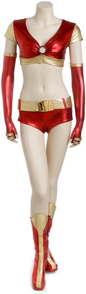 Iron Man 2 Ironette Costume: Production Description: Costume worn by one of the "Ironette" backup dancers during the opening scene where Iron Man/Tony Stark introduces himself at the Stark Expo. Production noted this item as bein