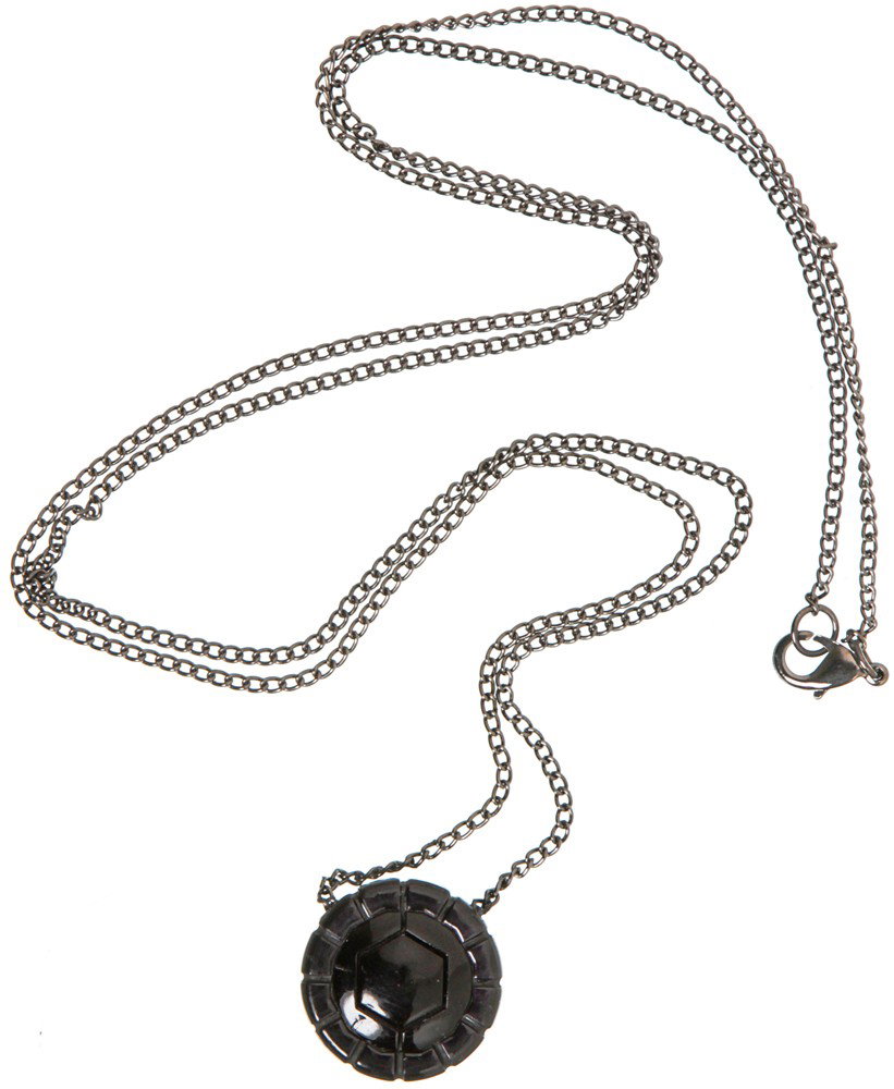 Iron Man 2 Black Widow Hero Necklace Tech: Production Description: Hero necklace tech worn by Agent Natasha Romanoff (Black Widow). This necklace was worn with her civilian and agent clothing as a concealed weapon. Production noted this item a
