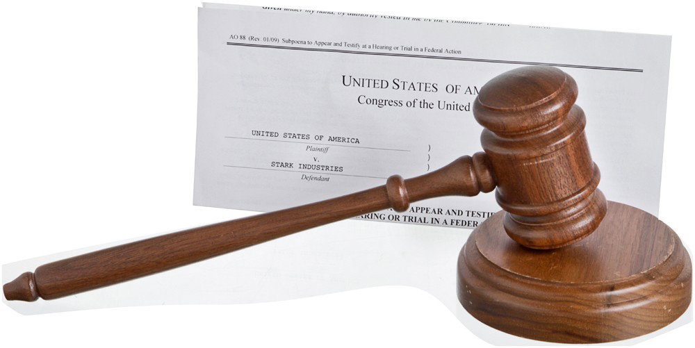 Iron Man 2 United States Senate Gavel & Subpoena : Production Description: Hero gavel used by Senator Stern, and the hero Subpoena given to Tony Stark. Production noted these items as being screen used. Technical Description: Brown wooden gavel with b