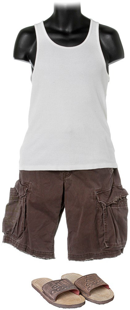 The Incredible Hulk Bruce Banner Brazil Outfit: Production Description: Outfit worn by Bruce Banner while working in his impromptu laboratory in his Brazilian apartment and while communicating to his mysterious friend "Mr. Blue". Worn by actor Edwa