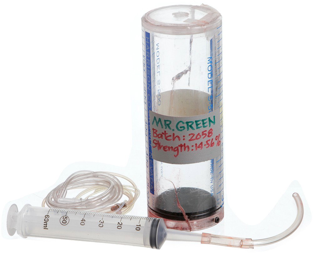 The Incredible Hulk Leaking Synthesized Blood: Production Description: Overly enthusiastic about the potential to cure mankind of all diseases and frailties, Dr Samuel Sterns (Tim Blake Nelson) synthesized the small amount of blood given to him by