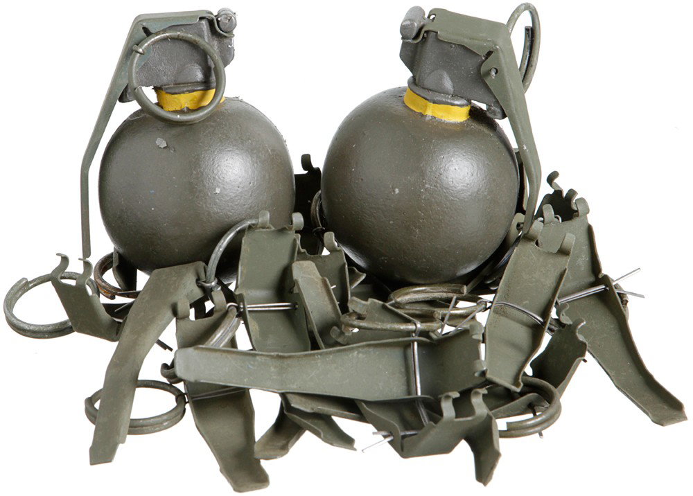 The Incredible Hulk US Army Stunt M67 Grenade Set: Production Description: Set of two rubber stunt M67 Baseball grenades and 18 pins. These weapons were used in the battle between General 'Thunderbolt' Ross's US Armed forces and the Incredible Hulk on