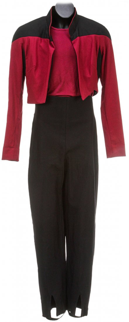 Star Trek: The Next Generation Ensign Ro Laren: A black and burgundy Starfleet style jumpsuit worn by Ensign Ro Laren (Michelle Forbes) in Star Trek: The Next Generation. Ro Lauren, a Bajoran Starfleet office left Starfleet to join the Maquis, a re