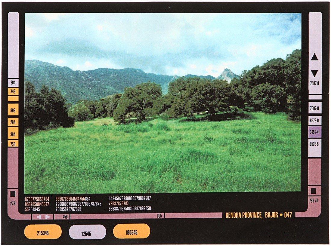Star Trek: Deep Space Nine Kendra Provance LCARS Sheet: A LCARS PADD graphic made for use in Star Trek: Deep Space Nine. This LCARS sheet features the Kendra Provenance, a geographical region on Bajor where Captain Benjamin Sisko planned to build a small h