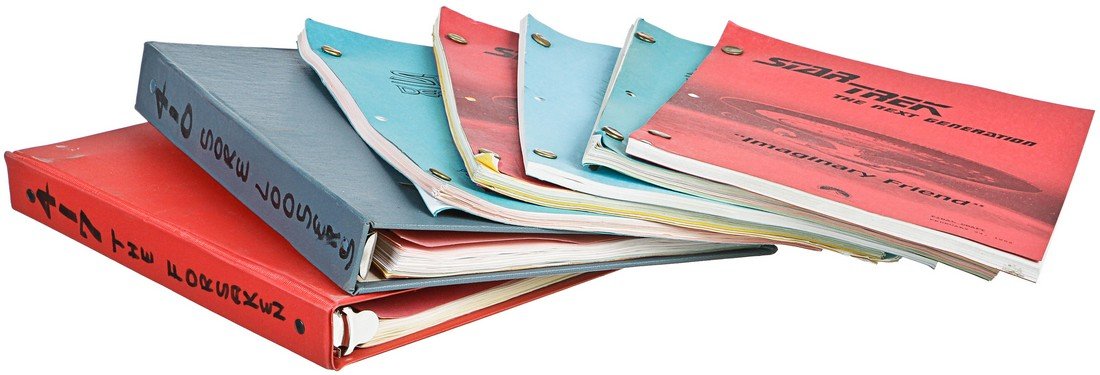 Star Trek Assorted Production Script Set #2: This is a collection of assorted production scripts from Star Trek: The Next Generation & Star Trek: Deep Space Nine. These scripts were used by visual effects artist Gary Hutzel, and come from his pe