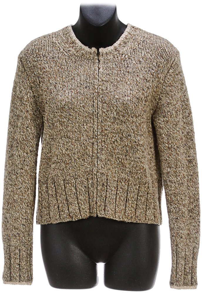 Star Trek: Voyager 7 of 9 Holodeck Sweater: A gray knit zip front sweater featured in the Star Trek: Voyager episode “The Killing Game, Pt. I”, wherein “Voyager” is captured by the Hirogen and forced to enact holodeck scenarios as hunte