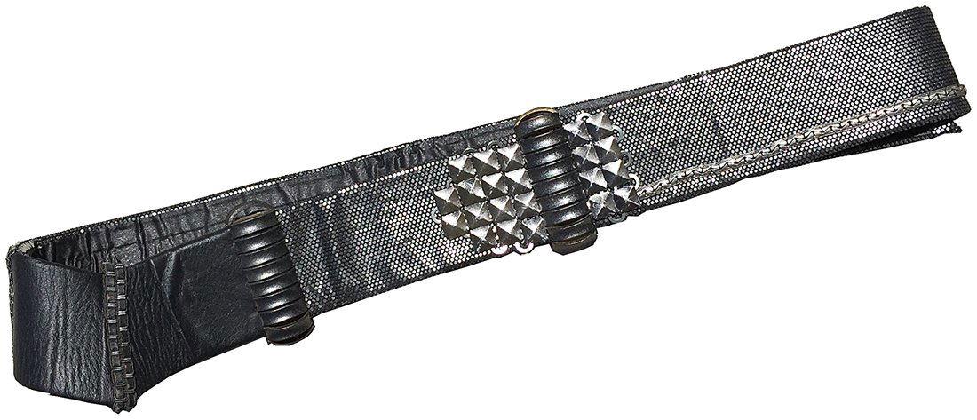Star Trek: Deep Space Nine Klingon Baldric: A Klingon baldric sash appearing in various episodes of Star Trek: Deep Space Nine and the feature films. Made of neoprene covered in fabric with an outer layer of ‘chain mail’ metal elements and