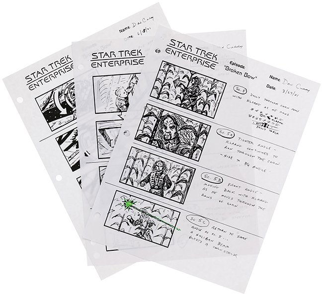 Star Trek: Enterprise "Broken Bow" Storyboard Set (1 of 1)