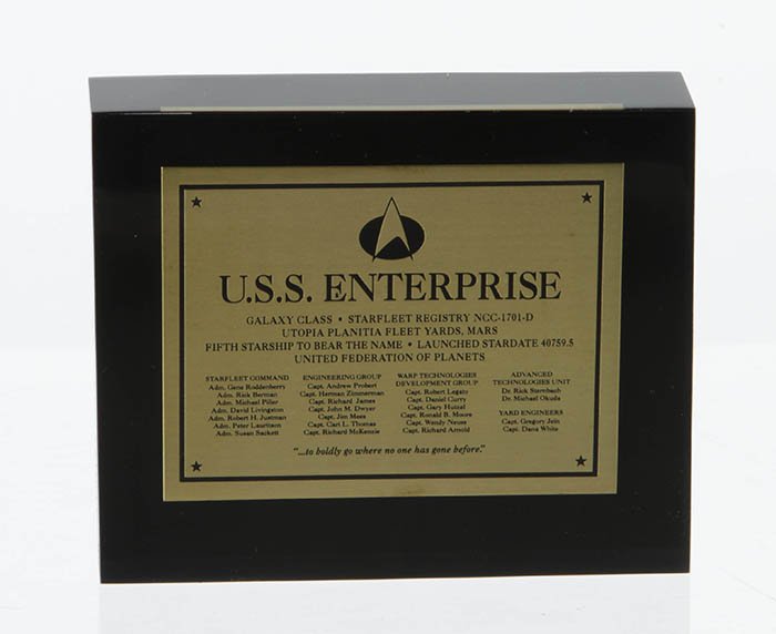 Star Trek: TNG Lucite Enterprise-D Plaque (1 of 1)