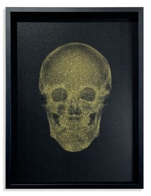 Glitter Skull (gold on black) by Nick Veasey Limited Edition Photograph