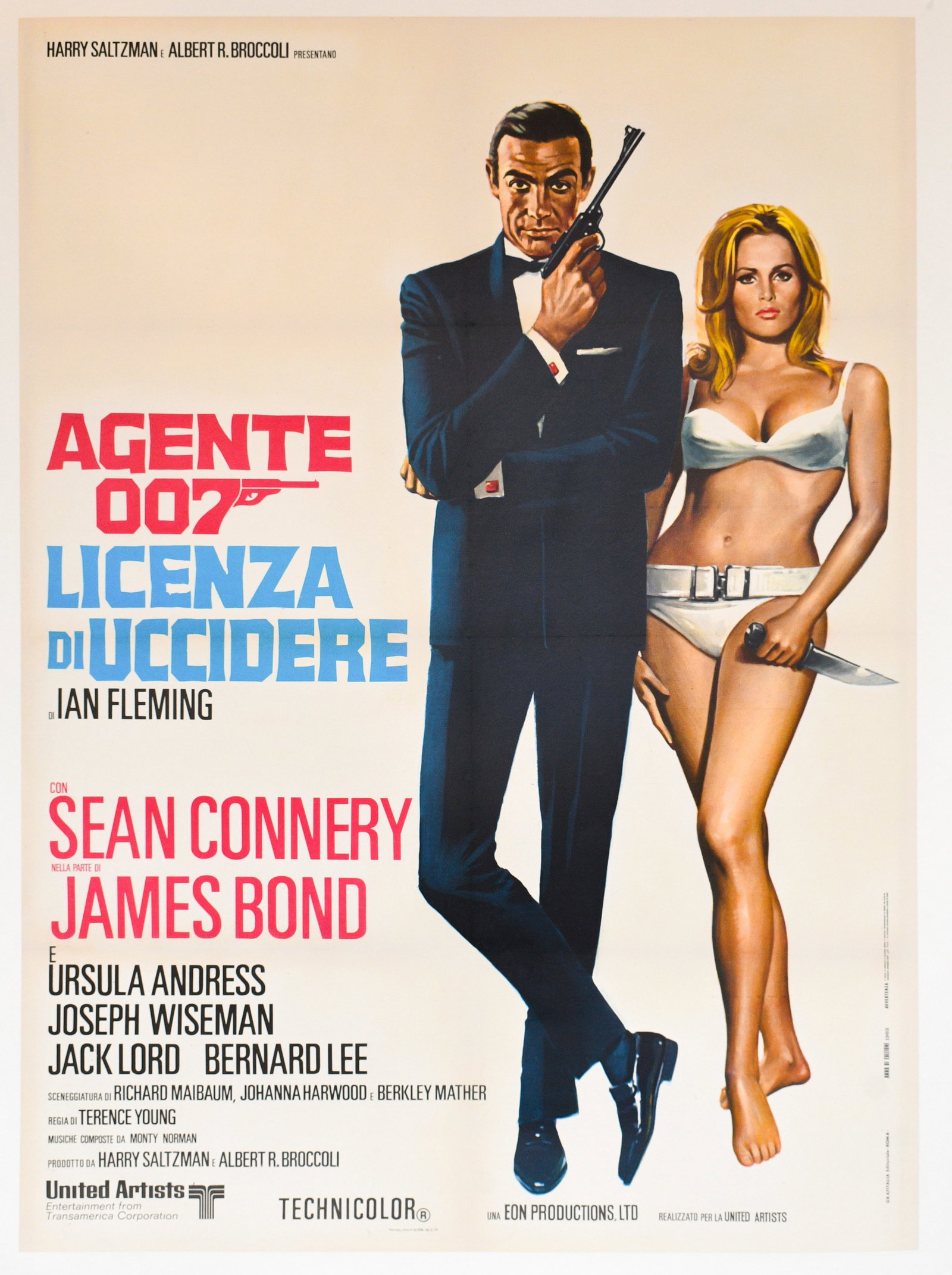 Original Vintage Italian Dr No. Movie Poster 1971 (1 of 1)