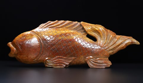 An Exquisite Archaic Jade Fish Ornament