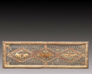 A Rare Gilt Silver Auspicious Beast Pattern Ornament