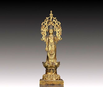 A Huge Gilt Bronze Statue of Avalokitesvara