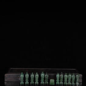 A Set of Fine Jasper the Twelve Chinese Zodiac Signs Seals