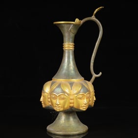 An Exquisite Gilt Silver Figure-Face Pattern Ewer