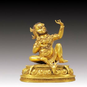 An Exquisite Gilt Bronze Statue of Mammon