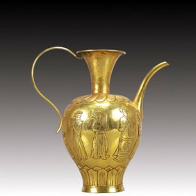 A Rare Gilt Bronze Figure Pattern Ewer