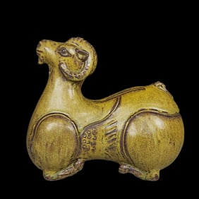 An Exquisite Teadust Glazed Sheep Ornament