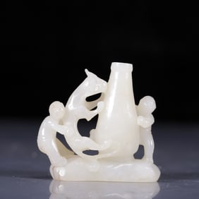 An Exquisite White Jade Figure Ornament