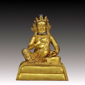 A Solemn Gilt Bronze Statue of Mammon