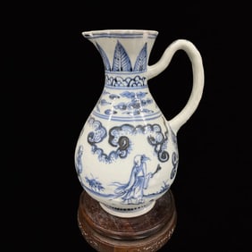 An Exquisite Blue and White Figure and Story Pattern Pot