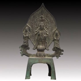 A Solemn Bronze Buddha Statue